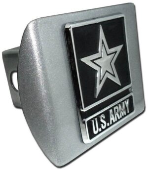 Army Star Brushed Chrome Hitch Cover