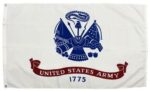 Army White 2-Ply Polyester Flags - Made in the USA