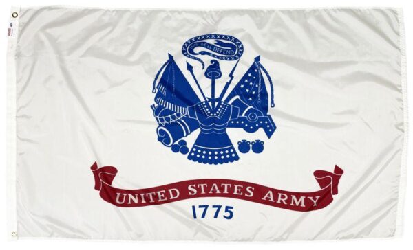 Army White Nylon Flags - Made in USA