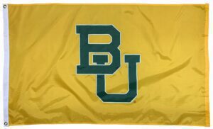 Baylor University Interlocking BU Gold Applique 3x5 Flag