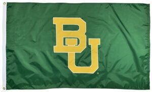 Baylor University Interlocking BU Green Applique 3x5 Flag