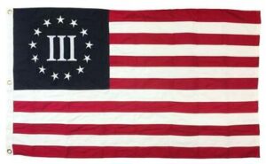 Betsy Ross Nyberg Three Percenter Flag 3x5 Sewn Cotton