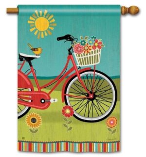 Bicycle in the Meadow House Flag