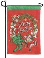 Burlap Christmas Cotton Wreath Double Applique Garden Flag