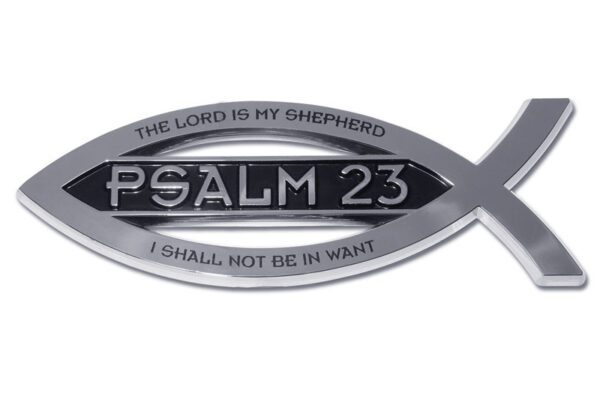 Christian Fish Chrome Car Emblem Psalm 23