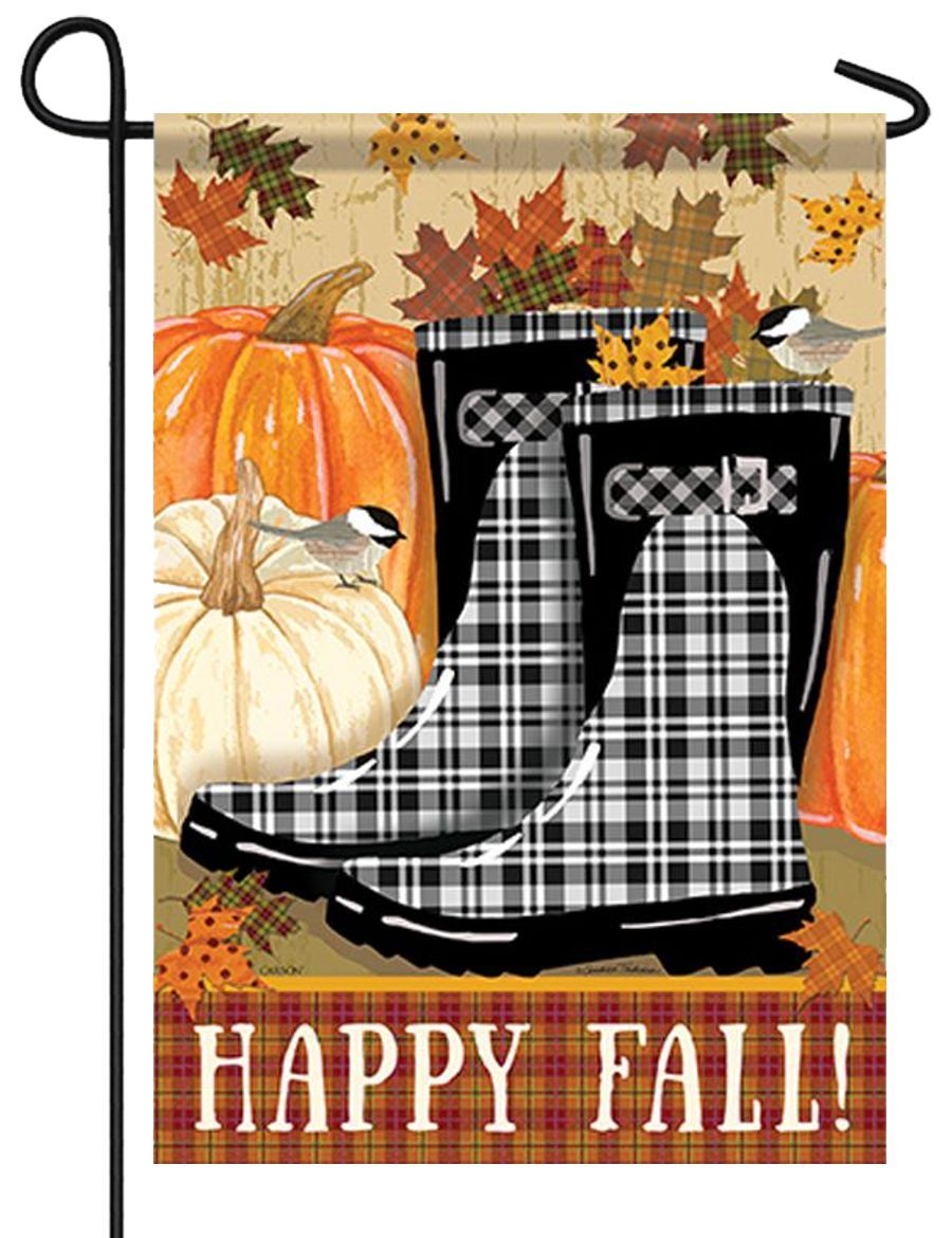 Fall Boots in Plaid Garden Flag - I AmEricas Flags