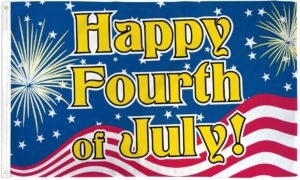 Happy Fourth of July 3x5 Flag