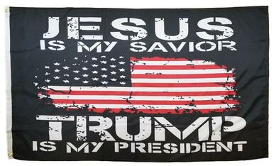 Jesus is my Savior Trump is my President Flags - Printed