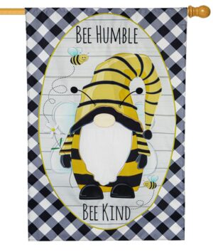 Linen Bee Humble Bee Kind Gnome Decorative House Flag