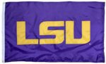 LSU Block Letters Purple 3x5 Applique Flag