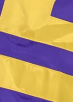 LSU Block Letters Purple 3x5 Applique Flag Detail