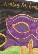 Mardi Gras Masks Double Applique Garden Flag Detail 2
