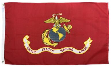 Marines Corps 2-Ply Polyester Flags - Made in the USA