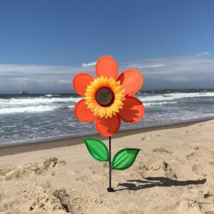 Orange Sunflower Wind Spinner Live