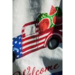Patriotic Watermelon Truck Decorative Strié Fabric Garden Flag