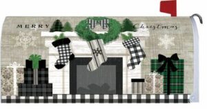 Patterned Christmas Mantel Mailbox Cover