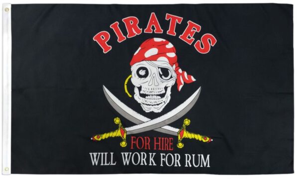 Pirates For Hire 3x5 Flag