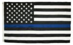 Police Thin Blue Line Black and White American Flags - 2-Ply Polyester