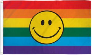 Rainbow Happy Face 3x5 Flag