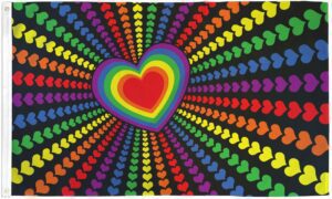 Rainbow Hearts 3x5 Flag