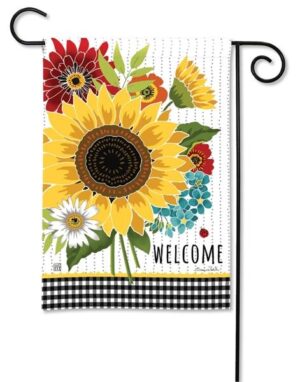Sunflower Checks Garden Flag