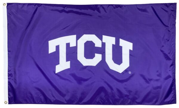TCU Arched Logo 3x5 Applique Flag
