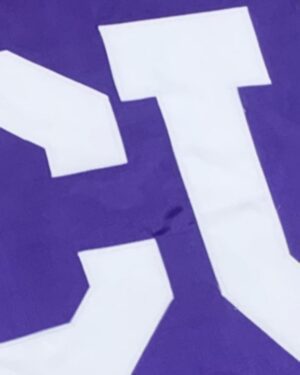 TCU Arched Logo 3x5 Applique Flag Detail