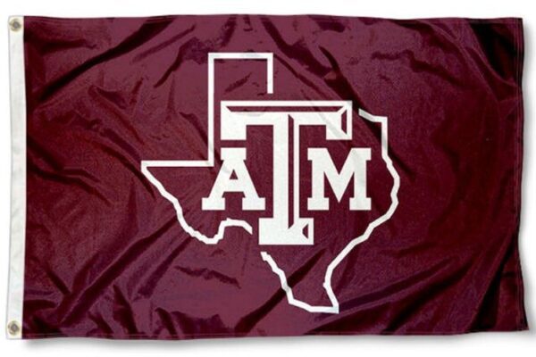 Texas A&M State Shape Logo 3×5 Flag - I AmEricas Flags