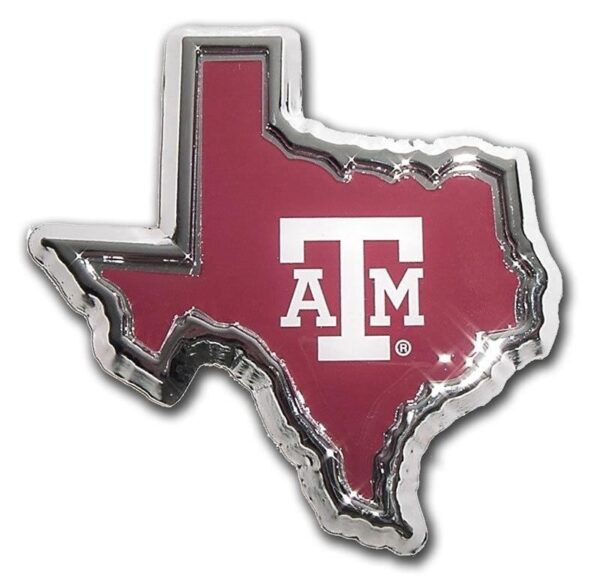 Texas A&M University State Shape Color Car Emblem