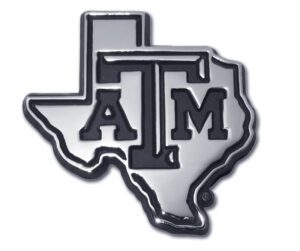 Texas A&M University State Shaped Chrome Car Emblem