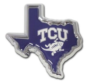 Texas Christian University State Shape Color Car Emblem