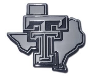 Texas Tech University State Shaped Chrome Car Emblem
