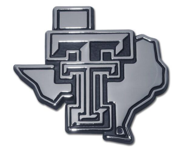 Texas Tech University State Shaped Chrome Car Emblem - I AmEricas Flags