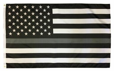 Thin Gray Line Black and White American Flag 3x5