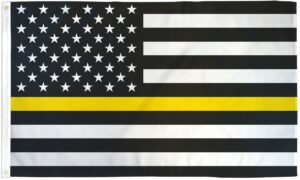 Thin Yellow Line Black and White American 3x5 Flag
