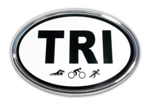 TRI Triathlon Chrome Car Emblem