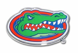 University of Florida Gator Head Chrome with Color Car Emblem