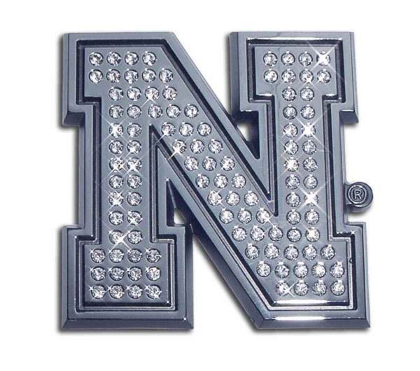 University of Nebraska Iron N Crystal Chrome Car Emblem