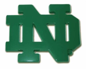 University of Notre Dame ND Green Color Car Emblem