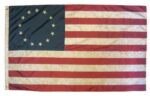 Vintage Antiqued Sewn Nylon 3x5 Betsy Ross Flag