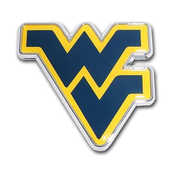West Virginia University Navy Chrome and Color Car Emblem