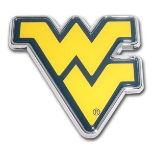 West Virginia University Yellow Chrome and Color Car Emblem