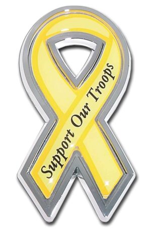 Yellow Ribbon Support Our Troops Car Emblem