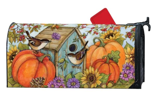 Autumn Birdhouse Mailbox Cover