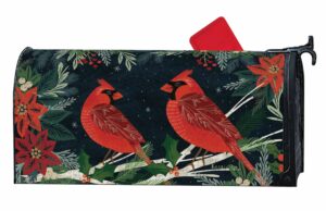 Cardinals and Berries OVERSIZED Mailbox Cover