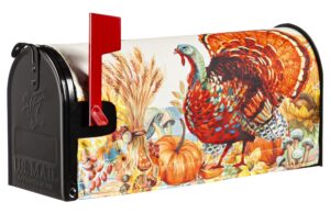 Gingham Turkey Nylon Mailbox Cover