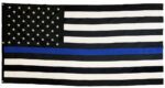 Police Thin Blue Line Black and White American Flag 5' x 9.5' 2-Ply Polyester