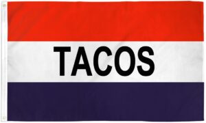Tacos Red White and Blue 3x5 Flag