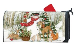Woodland Snowman Mailbox Cover