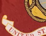 Marine Corps Double Sided 3x5 Flag Embroidered Nylon Detail